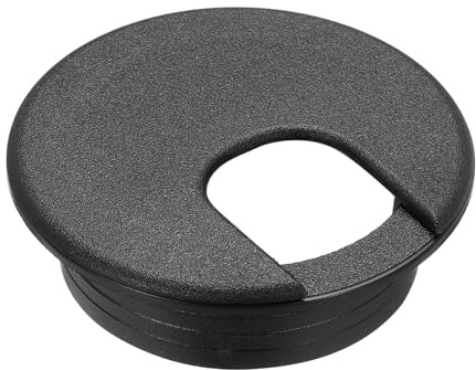 QUARKZMAN Passacavo Per Scrivania 2 Pollici 50mm Passacavo Rotondo Nero | In Plastica ABS, Per Organizzare Cavi Su Scrivania Per Ufficio E Casa
