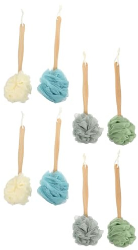 ELAYARD 8 St Långhandledd Kroppsskrubb med Mjuk Nylon Halkfri Ryggborste för Dusch och Bad Exfolierande Rengöringsborste för Män och Kvinnor Borttagning av Död Hud