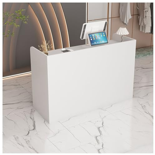 Banco di benvenuto con cassetti, ideale per banconi di vendita di uffici, saloni di bellezza, 80 cm, bancone di benvenuto per aree di ricevimento