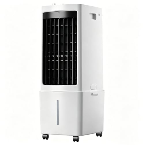 Climatiseur Mobile, 12 L Refroidisseur d'Air Évaporatif avec Télécommande, 3 Vitesses et 3 Modes, Minuterie 7.5H, 65 W Climatisation Portable pour Maison Bureau Chambre Cuisine
