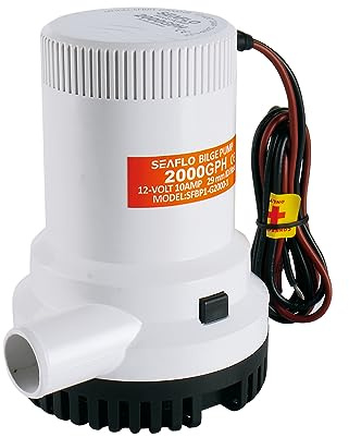 LIGHTEU®, Seaflo DC 12 V 2 000 GPH icke-automatisk bilpump dränkbar vattenpump för marinbåtar yacht husvagnar utomhus trädgård SFBP1-G2000-01