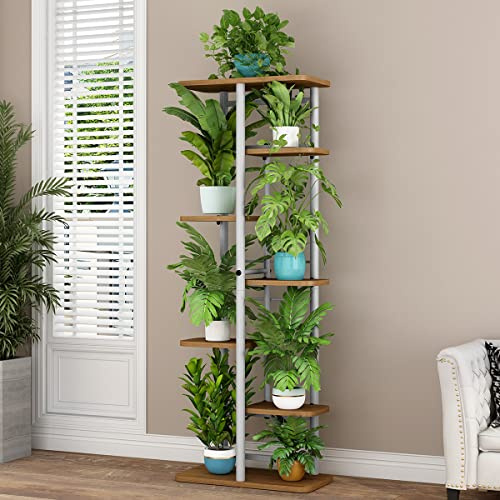 7 Etagen Pflanzenständer 120x36x23.5cm - Metall Pflanztopf Ständer für Drinnen und Draußen - Hohes Blumenregal für Mehrere Pflanzen - Gestufte Pflanzenhalter, Ständer für Garten, Balkon, Terrasse