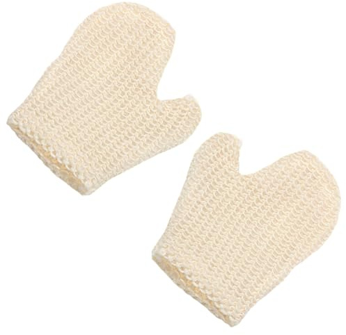 Ciieeo Exfoliating Bath Gloves Sisal Body Scrubber 2Pcs Rough Texture Bath Mitts for Full Body Washing and Dead Skin Removal