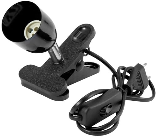 Eurolite Klemmspotfassung | Lampenfassung mit Klemmhaken GU-10 | Dreh- und schwenkbar | 1,5m Netzkabel | Maximal 3cm Tischplattenstärke | Mit Schalter | Maximal 60W