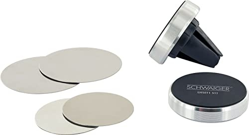 SCHWAIGER -LHSET1 511- Magnet Halterungs Set | mit 2 Varianten: 1x via Vier-Zackenclip, 1x zum Ankleben | im KFZ | für Smartphones