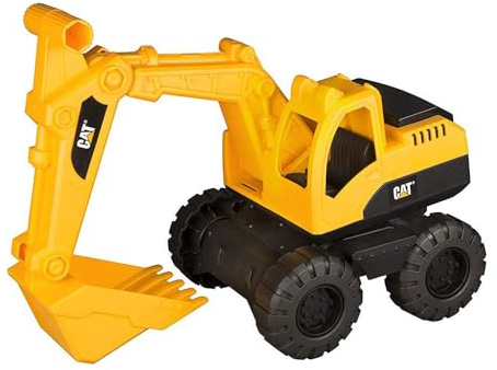 Caterpillar – Bagger, Cat 38 cm, Gelenk aus Kunststoff, Baustellenfahrzeug, Gelb