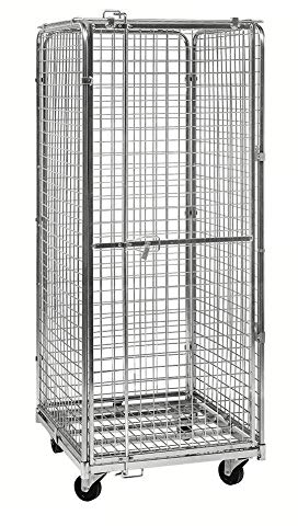 Gitterrollwagen 400 kg, verschließbar, LxBxH 720 x 830 x 1.840 mm, verzinkt