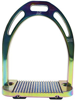 AK Estribos ecuestres de aluminio ligero para montar a caballo con colores recubiertos (4.75 pulgadas, multicolor)