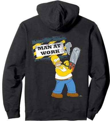 Los Simpsons Homer Graphic Man Trabajo Manitas Humor Precaución Sudadera con Capucha