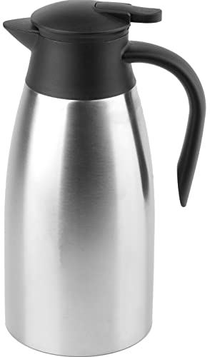 Dicunoy 2L Insulated Coffee Carafe Jug, Stainless Steel Thermal Hot Water Jug, Insulated Carafes Kettle, Double Walled Insulated Vacuum Flask Dispenser for Tea, Coffee, Hot Water Flask