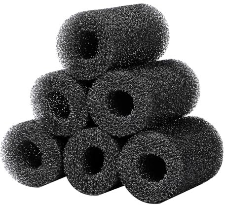 AQUANEAT 6-Pack Pre-Filter Sponge for Aquarium Shrimp Fry Fish Tank Filter 1” Intake, Replacement Foam Cover