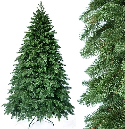 SMEREKA® Künstlicher Weihnachtsbaum 230 cm [Spritzguss 100% 3D-Zweigen mit 3480 Spitzen, dicht] Naturgetreu, Made in EU - Nordmanntanne Künstlich mit Metallständer - Artificial Christmas Tree