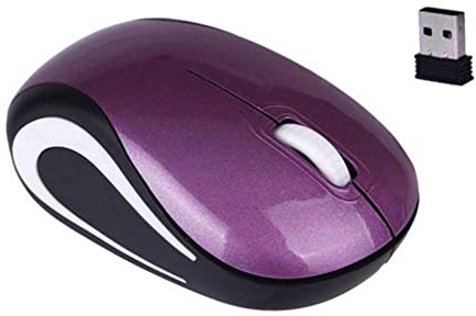 Mini Ratón Inalámbrico para Juegos De Computadora, Pequeño Ratón Portátil, 1600DPI, Óptico, USB, Ergonómico, USB, Ratones para PC, Portátil, Regalo (Purple)