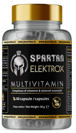 JNutrition SPARTAN Multivitaminico Elektrox multivitaminico completo, dosaggio bilanciato e di ultima generazione. (60 capsule)