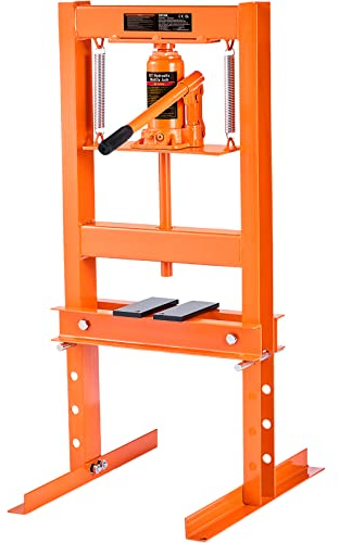 VEVOR Pressa Idraulica a Pavimento da Officina Garage Forza di Pressatura Massima di 6 Tonnellate, Pressa Idraulica da Officina Manuale Corpo in Acciaio al Carbonio Altezza Regolabile tra 55-250 mm