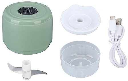 Haofy Mini Kabelloser Elektrischer Knoblauchzerkleinerer, über USB Wiederaufladbar, Tragbare Küchenmaschine für Zwiebeln, Ingwer, Camping, 100 Ml Fassungsvermögen (Grün)