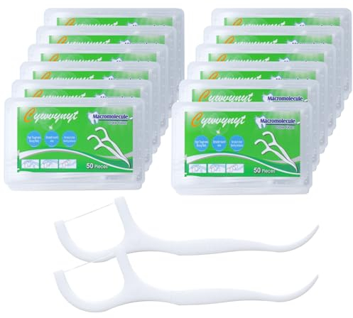 Filo interdentale per filo interdentale, 600 pezzi, filo interdentale con supporto per stuzzicadenti, filo dentale/cura dentale, Flossers interdentale con design a forma di Y, bastoncini per
