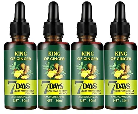 Spicy Little Things Ginger Germinal Oil, Ginger Hair Growth Oil, Ginger Essential Oil Stop Hair Loss, Supports Healthy Hair, Thinning Hair Treatment Hair Growth Oil for Women & Men 30ML (Pack of 4)