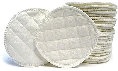 ibasenice Waschbare Stilleinlagen Baumwolle 12 Stück Dreilagige Atmungsaktive und Saugfähige Einlagen mit Auslaufschutz Konturierter Wiederverwendbar für Stillende Mütter