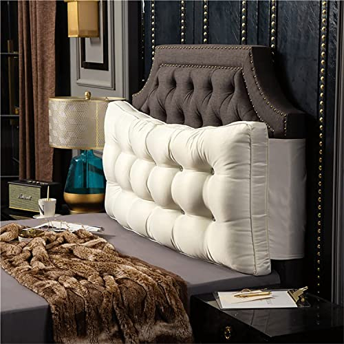 MGEMJMJ Feste Farbkeilkopfbrettkissen - Kopfbrettstütze Stützkissen Tatami Kissen Großes Rückenkissen Für Bett(Size:79/200cm,Color:White)