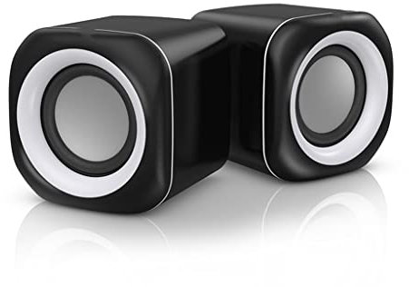 BYERZ Altavoz de computadora Altavoz de sonido de graves profundos USB Mini altavoces de audio para computadora portátil portátil PC de escritorio Altavoces multimedia (Color: Svart)