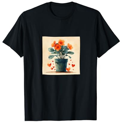 Cyclamen Plante en pot Cottagecore Hearts Graphic T-Shirt