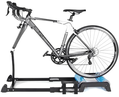 Rollentrainer für Fahrräder, Fahrradtrainerständer mit Schnellspannfunktion für das Vorderrad, 24-29 Zoll Mountainbike-Rollentrainer, faltbare Fahrradrollen für Indoor-Übungen, Teleskop mit siebe