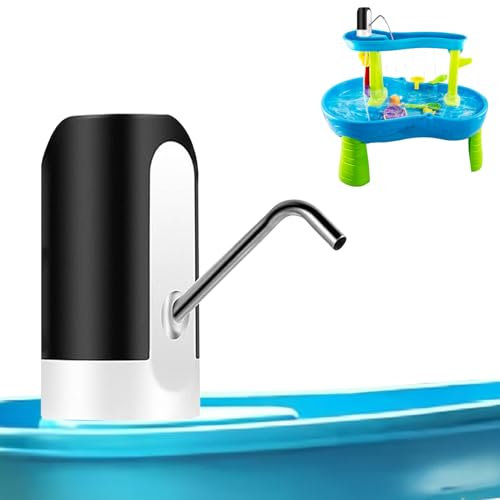 Portable Mini Wasserpumpe für Wassertische, Kleine Wasserpumpe, Camping Wasserhahn mit Pumpe, Sommer Outdoor Spielzeug für Kinder, Ununterbrochener Betrieb, Wasserflaschen Pumpe (Schwarz)