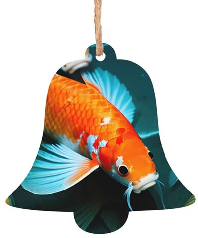 HD-Koi-Fisch-Druck, Holz-Weihnachtsschmuck, Holz, für Bastelarbeiten, Tafelaufsätze, Feiertags-Hängedekorationen