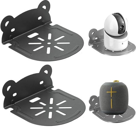 xyuayamz Supporto universale per altoparlante, in acciaio al carbonio, supporto per soundbar, autoadesivo, grigio