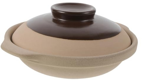 SECFOU Cazuela De Cerámica Para Cocinar 20cm, Olla Pequeña Delicada De Barro, Resistente a Altas Temperaturas, Para Guisos y Sopas Cocina Doméstica, Utensilio Tradicional De Barro