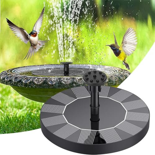 Solar Fountain, Bird Bath Fountain Pump with 8 Nozzles, Floating Solar Powered Water, Outdoor Freestanding DIY Submersible for Pond, Pool, Patio, Garden, Fish Tank, Aquarium Decor