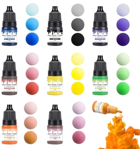 Caelura Farbpigmente für Gießpulver, Gießpulver Farbe, 8 Farben, 5ML | Betonfarbe, Zementfarbe, Pigmentpulver für Beton, Wasserbasiert, Flüssigpigmente für Gips Keramik DIY-Gießprojekte