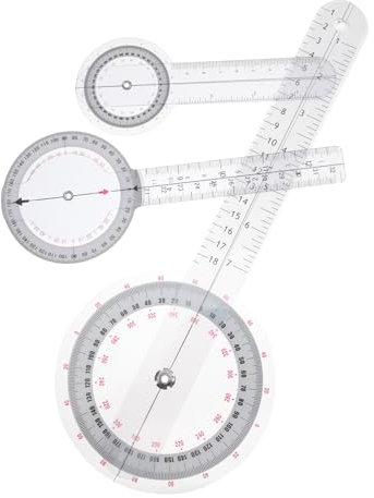 IWOWHERO 3stücke Winkelmesslineal Aus Kleiner Winkelmesser Für Medizinische Messungen Bürowinkel-goniometer Tragbares Messwerkzeug Genaue Winkelmessung