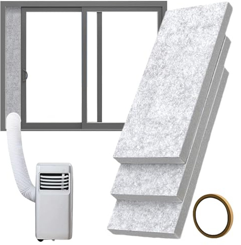 Kit Ventana AC Portátil, Paneles Laterales para Aire Acondicionado, Panel de Ventilación para Instalación Horizontal o Vertical en Hogar Cocina Dormitorio Sala de