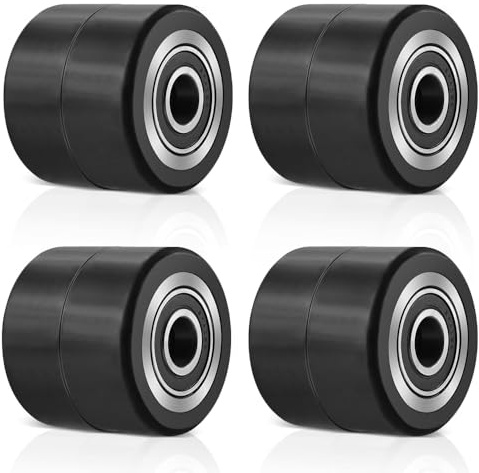 Satz mit 4 Hubwagenräder Gummi 80x70mm mit Kugellager, Hubwagenrolle Gummirollen Achse 20 mm für Palettenhubwagen, Maximale Belastung: 600 KG