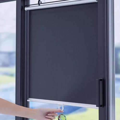 Portable Window Shades Suction Cup Blackout Roller Blind 100% Light Blocking No Drill Blackout Shade for Bathroom, Shower, Balcony, Home, Office Wide12 14 16 18 20 24 26 28 30in(30X36IN)