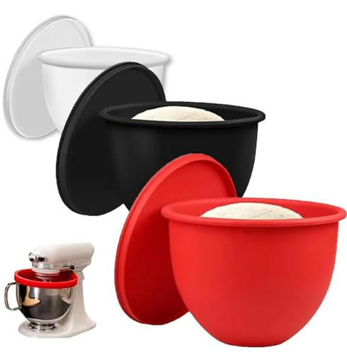 Küchenhelfer Silikon-Einsatz für Küchenmaschinen, Passend für KitchenAid Kippkopf-Standmixer mit 5 Quart Fassungsvermögen, Mixschüssel-Einsätze mit Deckel, Mixer-Aufsätze & Zubehör