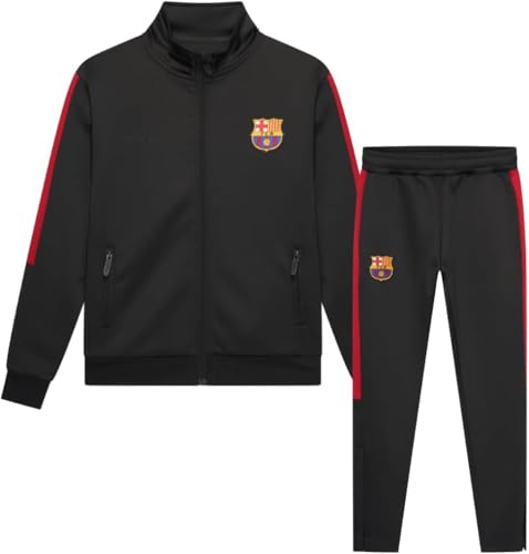 FCB FC Barcelona träningsdräkt svart för vuxna - storlekar S till XXL - svart båt träningsdräkt för män - officiell produkt