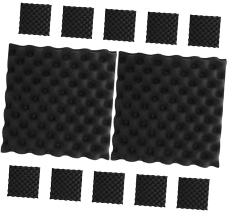 Parliky 12pcs Fireproof Wave Pattern Sound Absorbing Polystyrene Panels Acoustic Wall Pad for Theater Office Noise Insulation and Impact Protection