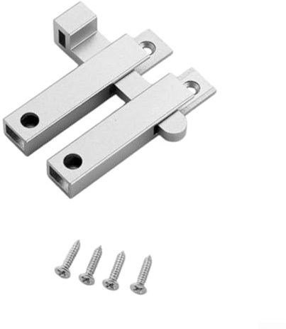 Serratura a bullone per porta scorrevole, realizzata in lega di alluminio, adatta per bagno, doccia, fienile e porte in legno, offre una sicurezza affidabile (grigio)