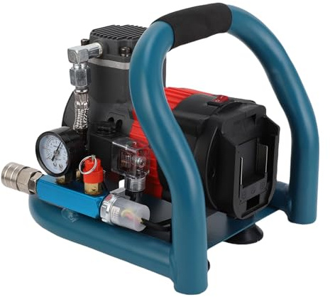 Luocute Compressore d'Aria Senza Fili, Pompa d'Aria Elettrica Alimentata a Batteria da 8 Bar 21 V con capacità di 1,5 L con Doppia Batteria al Litio da 3000 (Spina Europea)