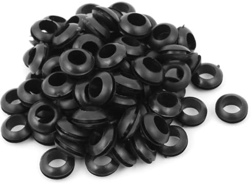 ROWORKX 80Pcs Rubber Grommets, 10mm Wiring Blanking Ring Gaskets – Black Rubber Cable Hole Plugs for Protecting Cables, Wires and Plugs | Rubber Material, for Cable and Wire Protection, Wiring Blanking Rings, Suitable for Electrical, Automotive and DIY Repairs