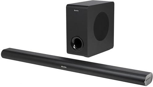 Audizio SB96S TV Soundbar Bluetooth mit Subwoofer, 2.1 Heimkino Soundsystem 180W | Bluetooth 5.3 | HDMI ARC | Optisch | 90,5 cm Soundbar TV Lautsprecher für Fernseher, Fernbedienung, Schwarz