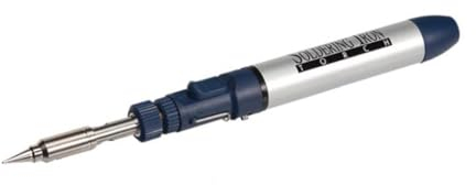 Velleman Kabelloser Butan Gas Lötkolben 3-in-1, mit Auto Zündung und Schalter, einstellbare Flamme bis 450 °C, Laufzeit 40 min, leicht 71 g, tragbarer Gasbrenner und Heißluftgebläse