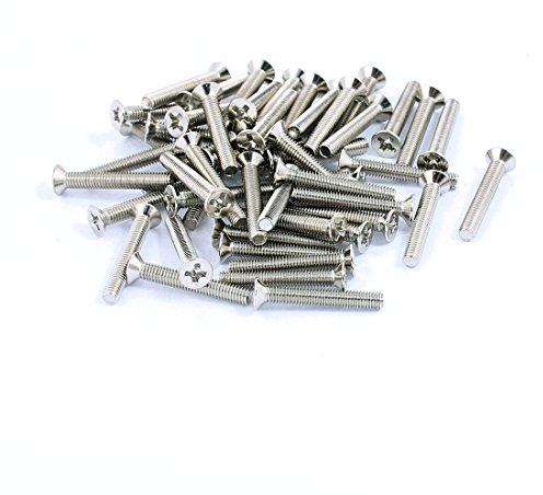 sourcing map Maschinenschrauben Flachkopf Kreuzschlitzschraube 304 Edelstahl Befestigungsbolzen M3x20mm 50St