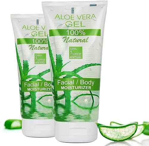 Aloe Vera Gel, 100% Natural, DIY Cosmetics, Hair Repair, After Sun, Anti-Aging, Acne Treatment, Vegan, Organic Growth Aloe Vera, Clear Gel, Pack 200 ml x 2