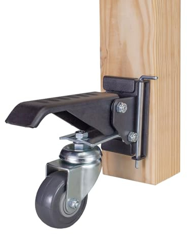 POWERTEC 17002 Arbetsbänkshjul med Quick-Release-Plattor, 4 set, Svart