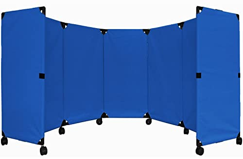 Versare MP10S Portable Folding Wall Partition | Economical 5 Panel Design | Portable Room Divider On Wheels | Adjustable, Freestanding Setup | Multiple Widths
