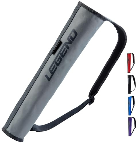 Legend Arrow Quiver for Kids & Adults - 16 Capacity Archery Arrow Case, Back Bow Quiver Arrows Holder for Left & Right-Handed Archers, Sling Arrows Carry Case with Padded Shoulder Strap - Gray